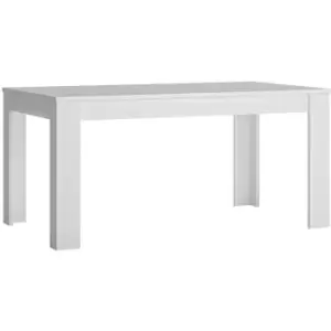 Lyon Large extending dining table 160/200cm in White and High Gloss - White and High Gloss