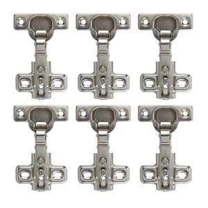 Nickel Effect Metal Concealed Hinge Pack of 6