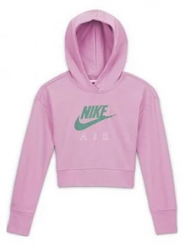 Nike Air Older Girls Crop Hoodie - Pink, Size S, 8-10 Years, Women