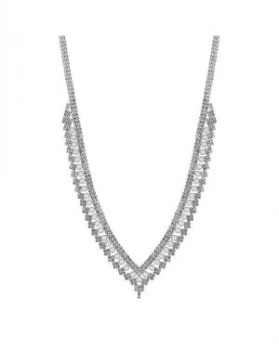 Jon Richard Pearl And Crystal V Necklace