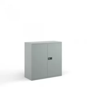 Steel contract cupboard with 1 shelf 1000mm high silver