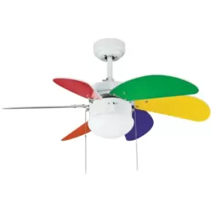 Tabit 6 Blade Ceiling Fan 84cm Multicoloured