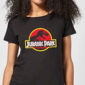 Classic Jurassic Park Logo Womens T-Shirt - Black - M