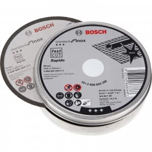 Bosch Rapido Thin Inox Stainless Steel Cutting Disc 115mm Pack of 10