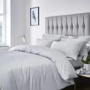 Catherinelansfield - Catherine Lansfield Platinum Satin Stripe 300 Thread Count Duvet Cover Set, Grey, Single