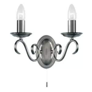 Gallery Interiors Bernice Wall Light Antique Silver