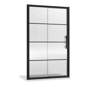 Hudson Reed 1200mm Sliding Shower Door - Matt Black