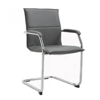 Essen stackable meeting room cantilever chair grey faux leather