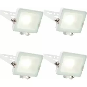 4 pack Outdoor Waterproof LED Floodlight - 20W Cool White LED - Matt White