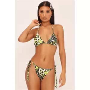 I Saw It First Leopard Tie Side Bikini Bottoms - Green