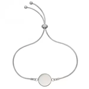 Engravable Silver Disc Toggle Bracelet B5305