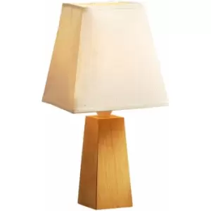 Premier Housewares - Tropical Hevea Wood Cone Base Table Lamp