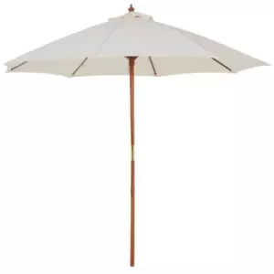 Outsunny 2.5M Wooden Garden Parasol Outdoor Umbrella Canopy With Vent - Off-white