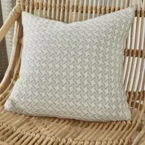 Curtina Eaton Basket Weave Jacquard Filled Cushion, Natural, 43 x 43 Cm