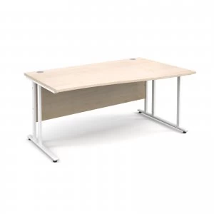 Maestro 25 WL Right Hand Wave Desk 1600mm - White Cantilever Frame ma