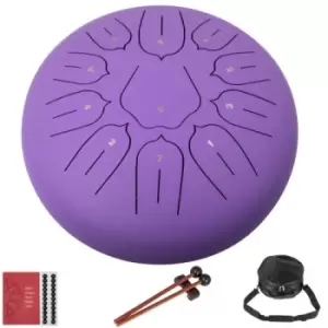 Steel Tongue Drum 11 Notes 10" Percussion Instrument Hang Tongue Drum Purple