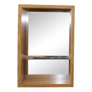 Small Veneered Mirror Shelf Unit