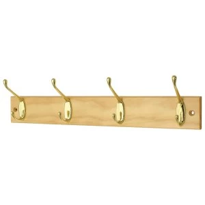 Robert Dyas Headbourne 4 Coat Hooks - Brass