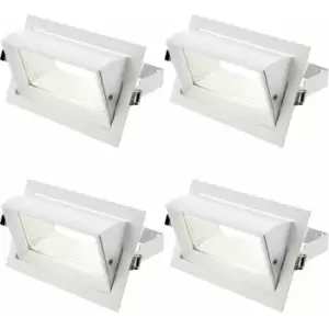 4 pack Fully Adjustable Ceiling Downlight - 35W Cool White LED - Matt White