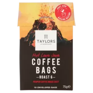 Taylors of Harrogate Hot Lava Java Coffee Bags 10 Enveloped Bags 75g