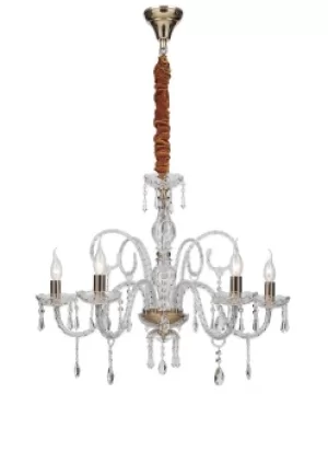 MONALISA 5 Light Chandeliers Gold, Crystal 70x70cm