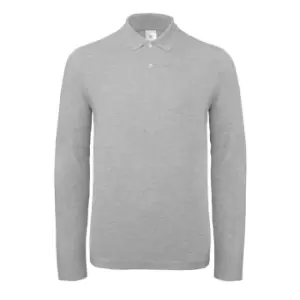 B&C ID.001 Mens Long Sleeve Polo (Pack Of 2) (S) (Taupe Grey)