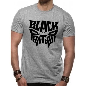 Black Panther Movie - Text Logo Unisex X-Large T-Shirt - Grey