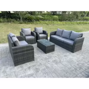 Fimous 7 Seater Outdoor PE Rattan Garden Adjustable Sofa Lounge Complete Set