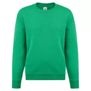 Fruit Of The Loom Childrens Unisex Set In Sleeve Sweatshirt (3-4) (Heather Green)