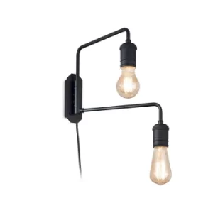 Triumph Indoor Wall Lamp 2 Lights Black, E27