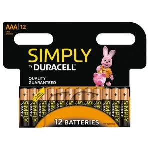 Duracell Simply Alkaline Pack of 12 AAA Batteries