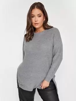 Yours Side Zip Jumper Grey, Size 18-20, Women