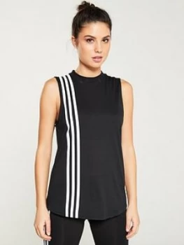 adidas Must Haves 3 Stripe Tank - Black, Size XS, Women