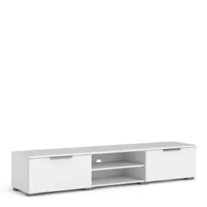 Match TV Unit 2 Drawers 2 Shelf In White