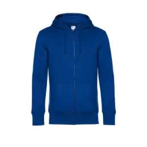 B&C Mens King Zipped Hooded Sweat (L) (Royal Blue)