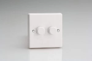 Varilight V-PLUS 2x300W 2-Way Push-on/off Intelligent Dimmer w/ White Knob - White - IQP302W