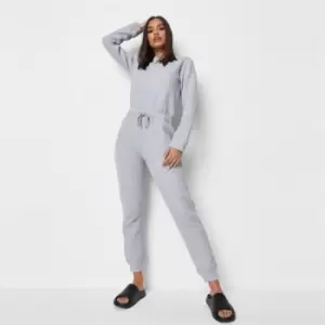 Missguided Sweater Drawstring Jumpsuit - Grey