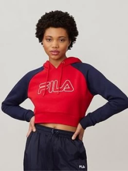 Fila Valeria Colour Block Raglan Hoodie - Red , Red Size M Women