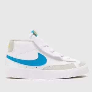 Nike White & Blue Blazer Mid 77 Boys Toddler Trainers