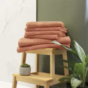 Loft Combed Cotton 6 Piece Hand/Sheet Towel Set Blush