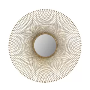 Olivia's CiCi Metal Fretwork Round Wall Mirror in Gold