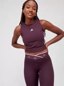 adidas Tech-Fit Tape Crop Tank Top - Dark Red, Dark Red Size M Women