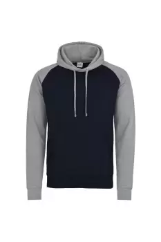 Just Hoods Two Tone Hooded Baseball Sweatshirt/Hoodie