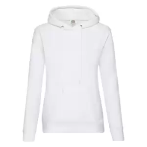 Fruit Of The Loom Ladies Lady Fit Hooded Sweatshirt / Hoodie (XL) (White)