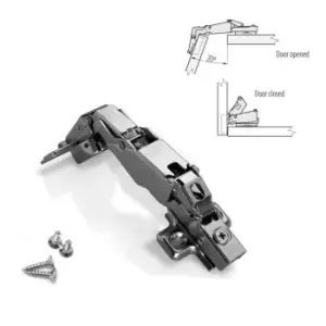 GTV Angular 155 Hydraulic Clip-on Soft Close Wardrobe Door Hinge - without Euro