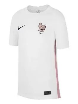 Nike Youth France Away 22/23 S/s Jersey, White, Size L