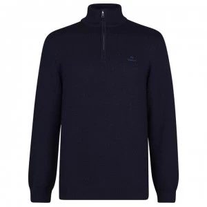 Gant Half Zip Knit Top - Navy 433