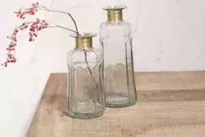 Nkuku Chara Hammered Bottle Vases & Planters Clear Small 18 x 9cm (Diameter)