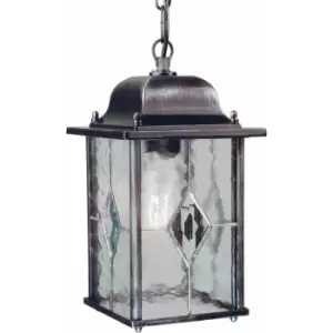 IP43 Hanging Chain Lantern Weatherproof Black Silver LED E27 100W