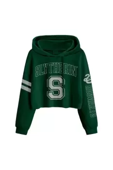 College Slytherin Crop Hoodie